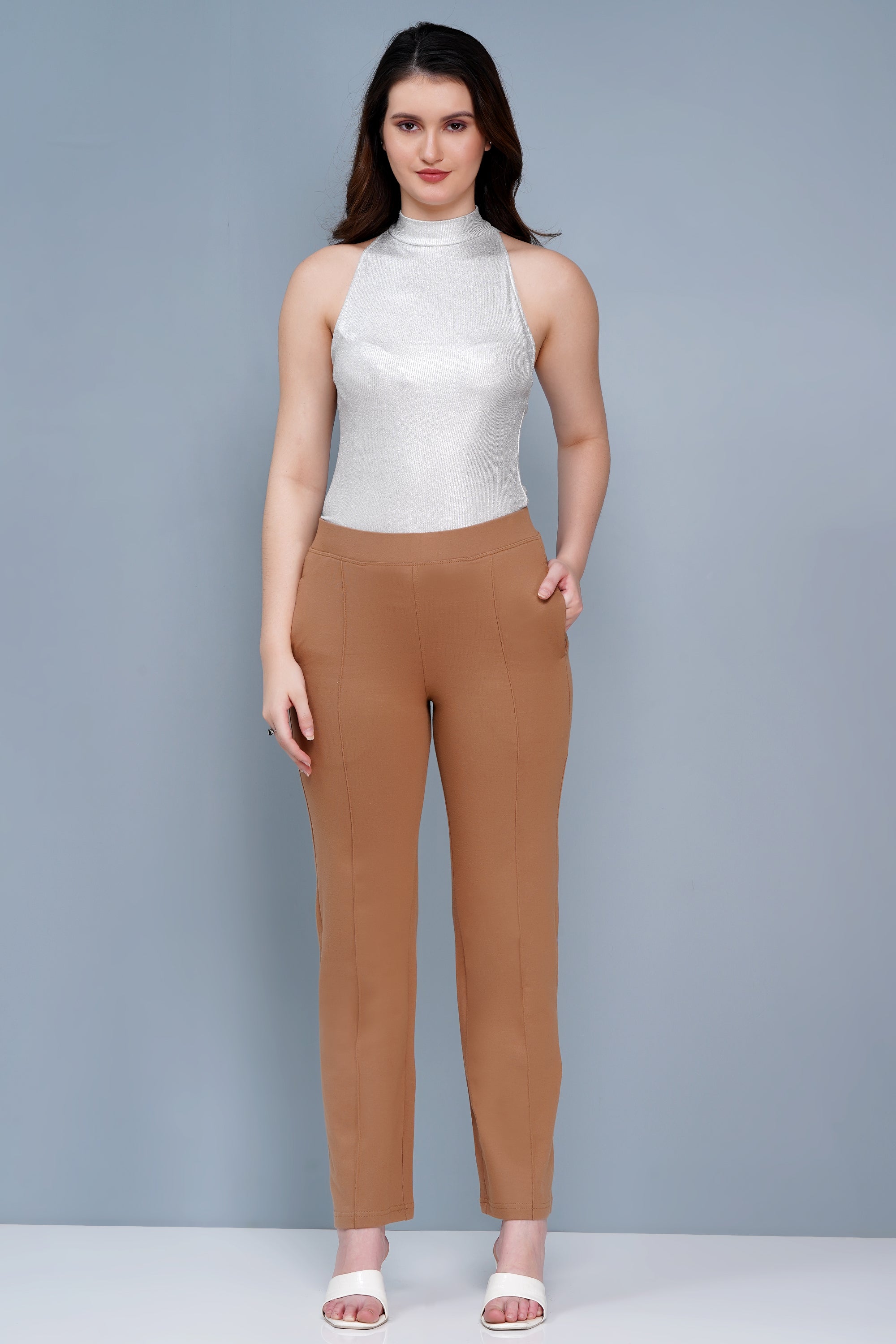 Women’s Cotton Pintuck Extra Flare Fit Trousers